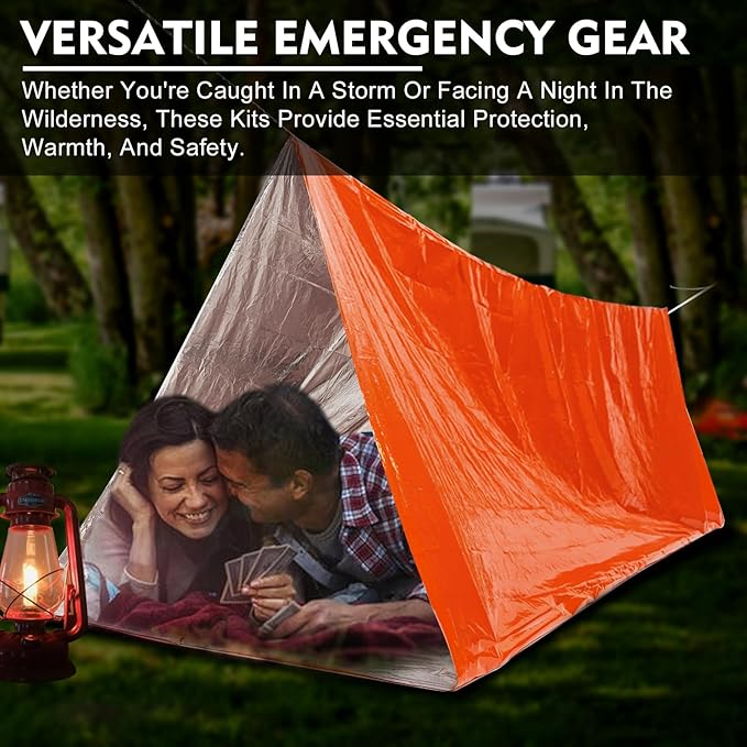 Emergency Survival Tent Shelter- 2 Person Mylar Emergency Tube Tent Survival Kit