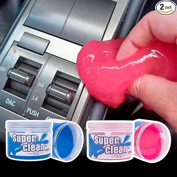 x xotic tech 2Pack Cleaning Gel for Car Putty Detailing Car Interior Slime Cleaning Mud Auto Detailing Tools Kits Keyboard Cleaner Valentines Day Gifts for Men Women Pink Blue (320g/11.2oz)
