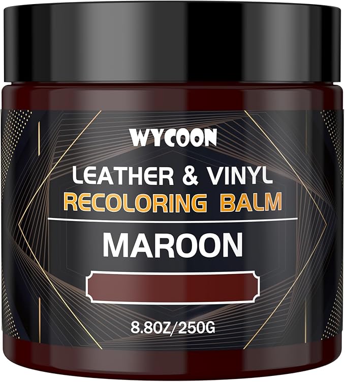 Leather Recoloring Balm & Color Restorer | Maroon Leather Dye, Paint & Repair Kit for Furniture, Couches, Car Seats, Shoes | Restore Faded & Scratched Surfaces
