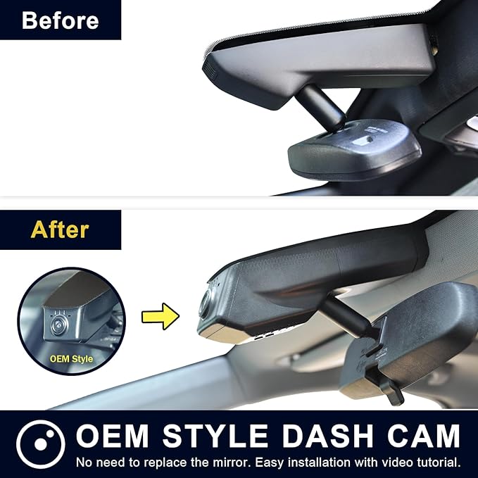 Mangoal 4K Dash Cam fit for GMC Acadia 2017-2023 (Model B), SE SEL Set AT4 Denali, Model A & Model B Have Same Models Years but Vehicle Sensor Cover are Different, Free App & WiFi, 64GB Card