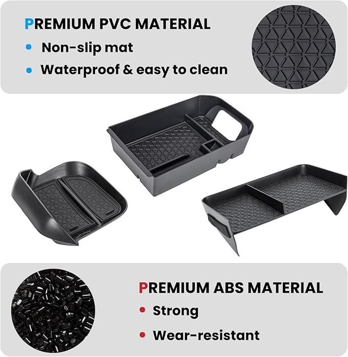 3PCS Center Console Organizer Compatible with 2019-2024 2025 Toyota RAV4 Driver's Drawer Box Storage Tray Insert Secondary Storage Box Interior Accessories