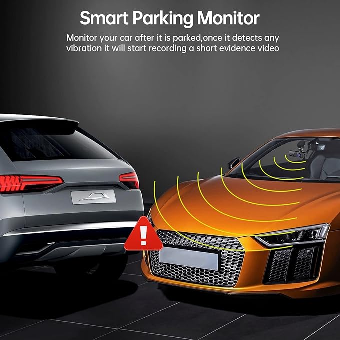 Dual Dash Cam Front and Inside 1080P Dash Camera for Cars IR Night Vision Car Camera for Taxi Accident Lock Parking Monitor 2 Mounting Options 64GB SD Card