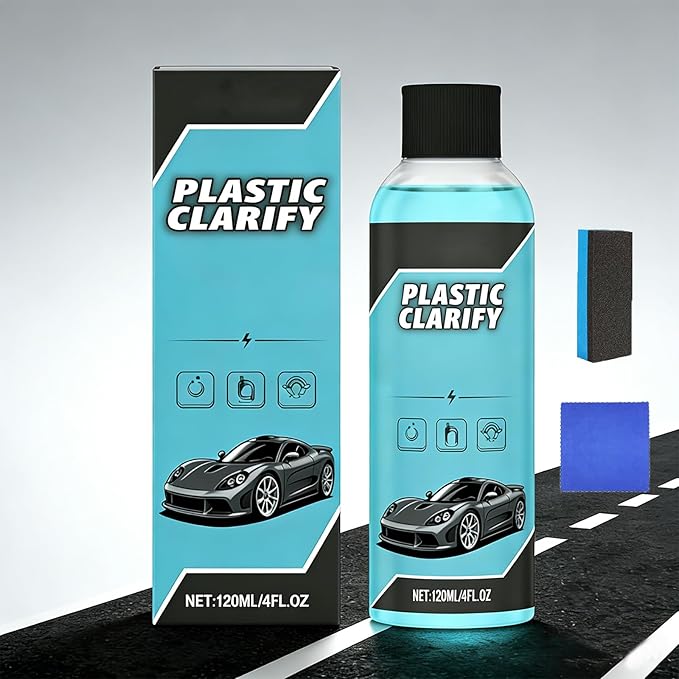Interior Maintenance Refresher for Car, Plastic Clarify Tire Shine for Cars, 4 oz Black Plastic Car Trim Restorer Spray, Waterless Detailer for Rubber, Vinyl, and Plastic, Restores Deep Shine (1pc)