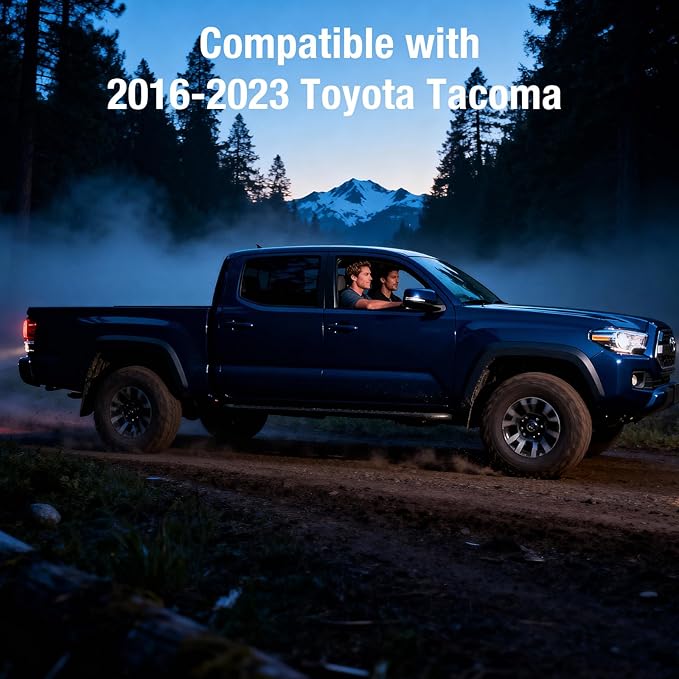 Car Charger Phone Mount for Toyota Tacoma 2016-2023, 3rd Gen Tacoma Dashboard Clip Cell Phone Cradles 360° Adjustable 20x Strong Magnet Phone Stand Cellphone Holder Fit for All Smartphones