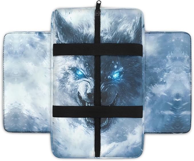 Universal Center Console Armrest Wolf Print Soft Armrest Pad Protective Cover Fit for Most Vehicle,SUV,Truck Car Accessories for Women Men