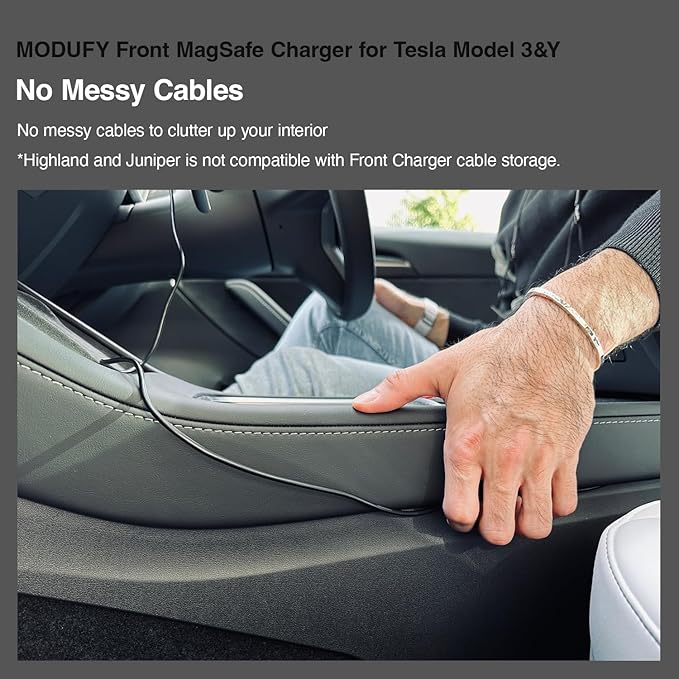 Front MagSafe Charger for Tesla Model 3 & Model Y Tesla Phone Holder Car Mount 15W Magnetic Fast Charging Wireless Left Handle