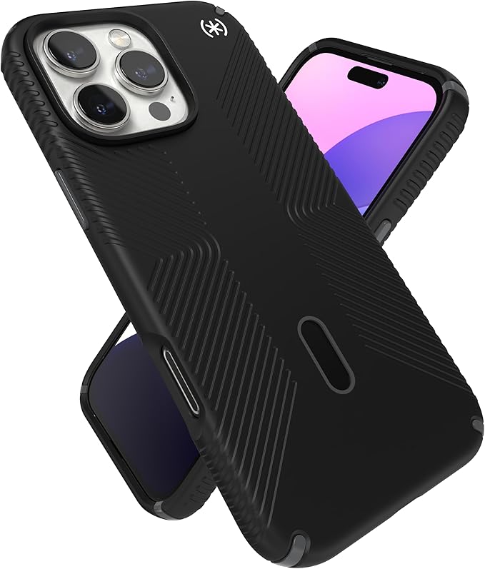 Speck Presidio 2 Grip iPhone 16 Pro Max Case - MagSafe and ClickLock - Slim Black/Slate Phone Case
