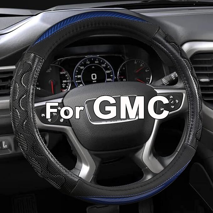 GIANT PANDA Steering Wheel Cover for GMC Sierra Acadia Terrain Yukon(3D Honeycomb-Blue-Standard Size)