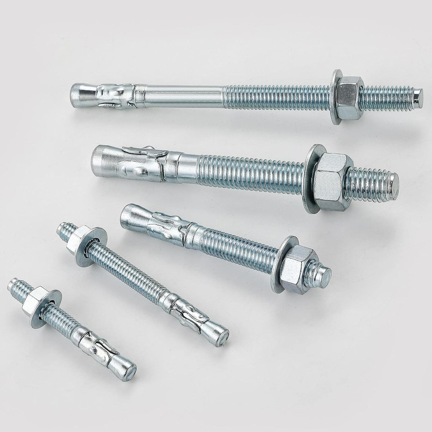 3/8x5 50Pcs Inch Standard Fasteners for Heavy-Duty Zinc Wedge Anchors for Cement and Concrete