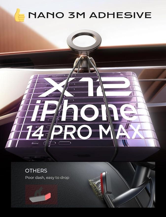 LISEN for MagSafe Car Mount [Strongest Magnet Power] Phone Mount for Car [Ultra Stable Exclusive Patent] All-Metal Magnetic Car Phone Holder Fit All Mobiles iPhone 16 15 14 13 Pro Max Plus.