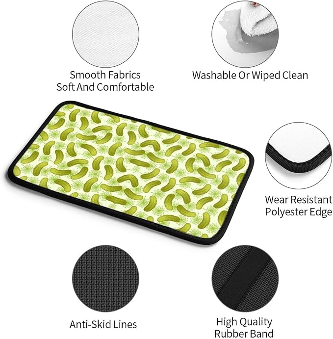 Car Armrest Cover Auto Center Console Pad Arm Rest Cushion Soft Car Accessories Universal for Most Vehicle (Dill Pickles Pattern Design)
