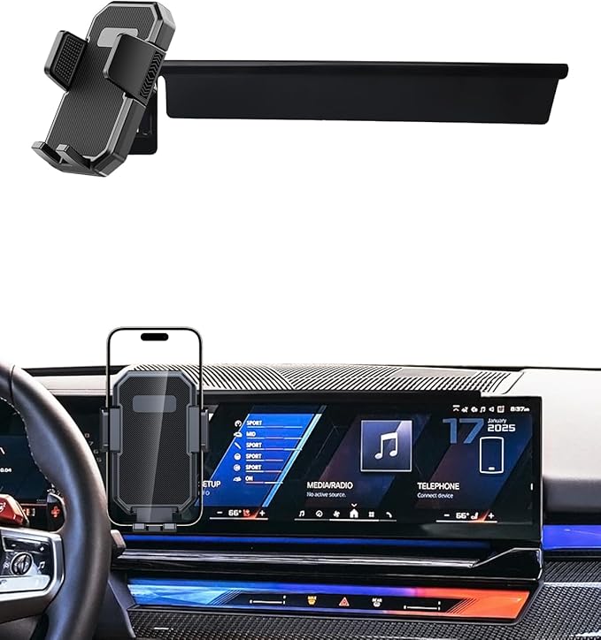 PZK Car Phone Mount for BMW X5 X6 2024 2025 2026 & BMW X7 2023-2026 Accessories Custom 14.9-inch Screen Auto Lock Car Phone Holder with Storage Box 360° Rotation Cradles Not Affect Air Vent