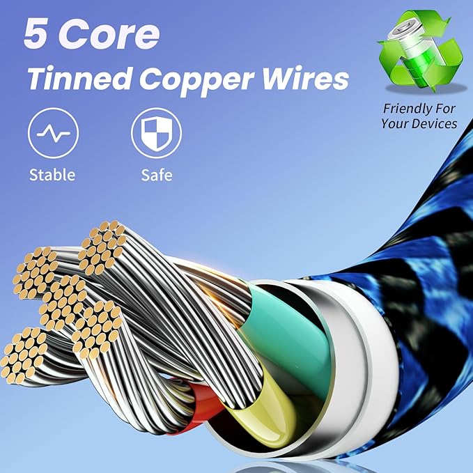 IDISON Multi Charging Cable(3Pack 4FT), 3 in 1 Charging Cable for Multiple Devices, USB-A Multi Charger Cord with Type-C, Micro USB and IP Port for iPhone 16/15/14/13/iPad/Android/Tablets and More