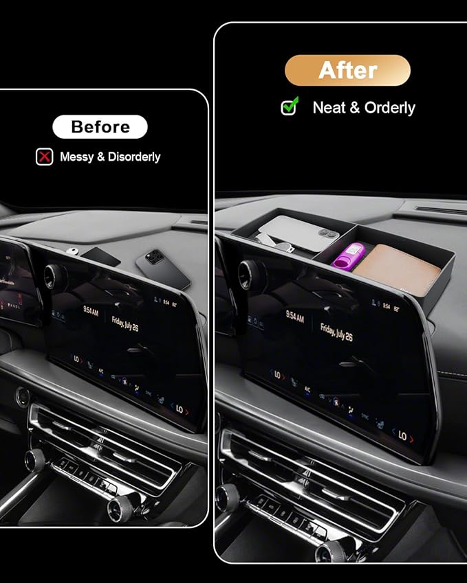 ECOZEN 2026 Chevy Traverse Dash Console Organizer Tray - Behind Screen Organizer for 2024-2026 Traverse(LT/Z71/High Country/RS) Accessories Dashboard Storage Behind Screen Center Console Organizer