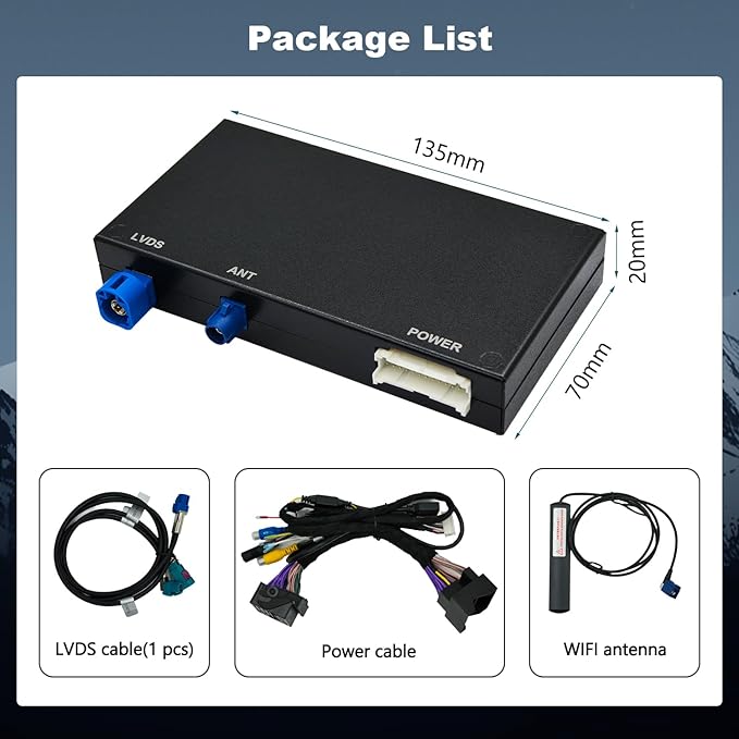 Wireless Carplay Retrofit Kit Decoder Module for Mercedes Benz NTG5.0 B C GLC CLA GLA Class W205 2015-2018 Year, Support Wireless Android Auto, Reverse Camera, Original Car OEM Control