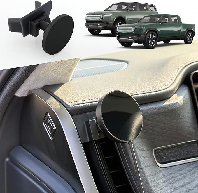 TWRAPS Dashboard Phone Holder for Rivian R1S & R1T, Compatible with iPhone and Android Cases, No Glue or Screws Anchors on Dash AC Vents, R1 2021-2026 SUV & Truck Accessories (Magnetic Mount)