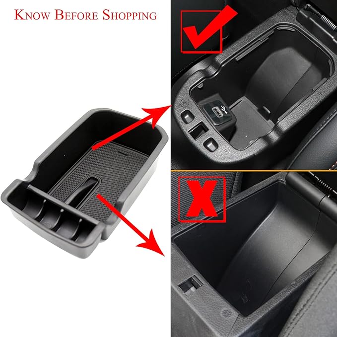 YOCTM Fits Compass Accessories Center Console Tray Armrest Secondary Glove Storage Box Center Console Organizer for 2017 2018 2019 2020 2021 Jeep Compass Limited Latitude Trailhawk Sport (Pack of 1)