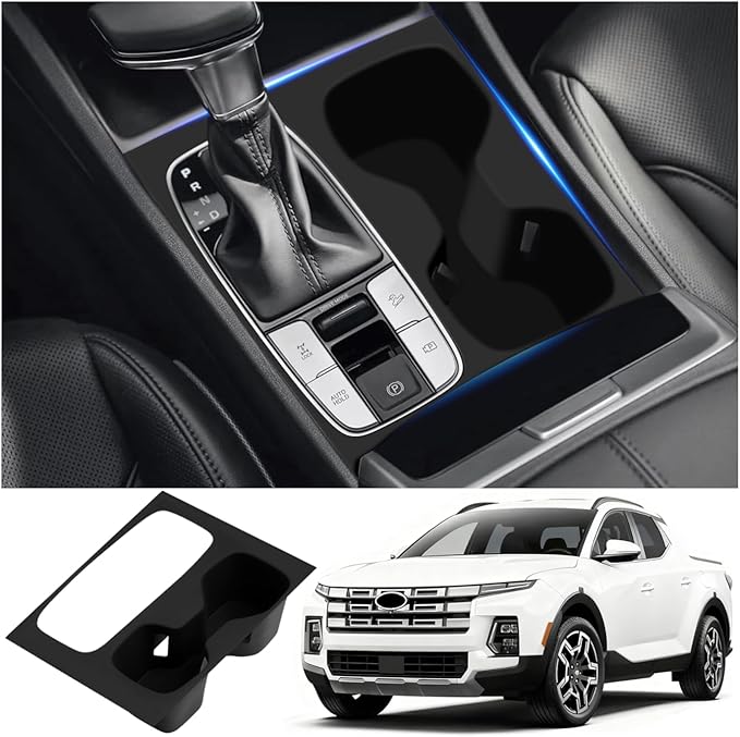 Autorder Silicone 2-in-1 Cup Holder for 2022-2026 Hyundai Santa Cruz Accessories Silicone Center Console CupHolder Insert with Gear Shift Panel Cover Dust & Scratch Resistant All-Around Protection