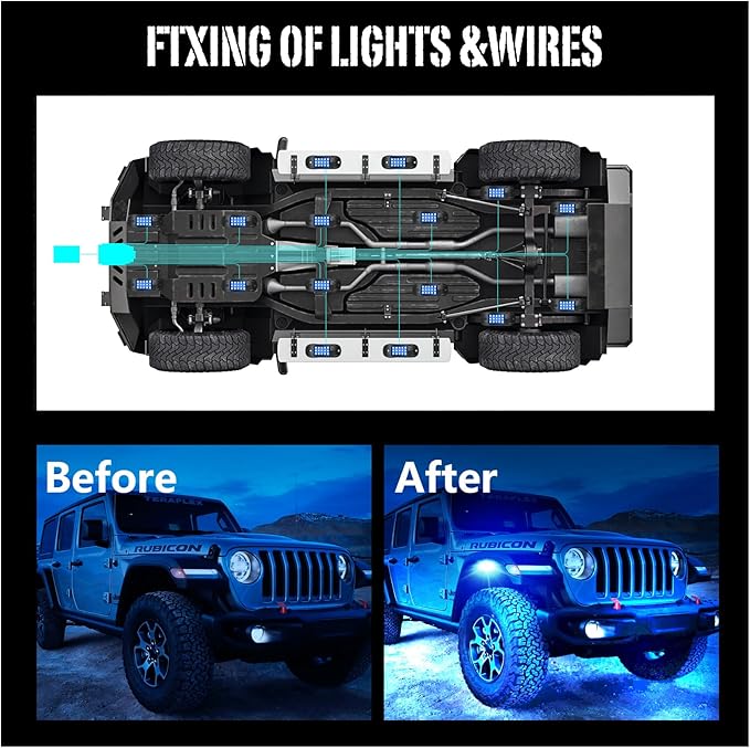 SHINIGHT Led Rock Lights for Trucks,16 Pods Lights for Jeep Brightness Truck underglow kit Exterior with App Control Flashing Music Mode RGB Lighting for UTV SUV ATV RZR Truck Accessories