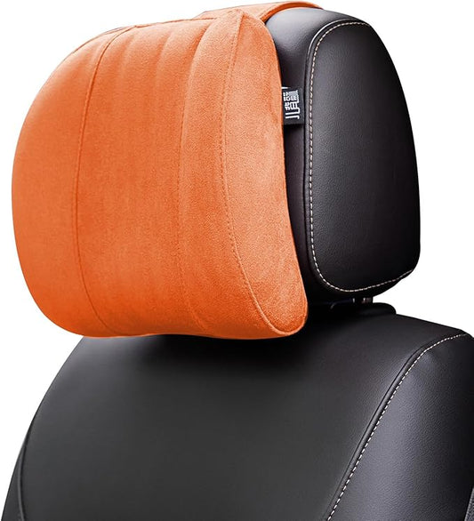 Car Neck Pillow Headrest, Memory Foam Car Headrest Pillow,Headrest Pillow for Car Relax Head Muscles and Relieve (Orange)