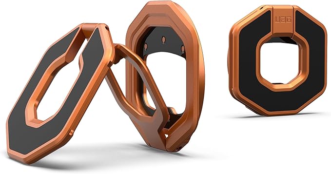 URBAN ARMOR GEAR UAG Magnetic Ring Stand Monarch Mag2 w/Built-in Bottle Opener - Ultra-Strong Double Magnet MagSafe Compatible Metal Phone Ring Grip 360 Rotation Kickstand, Burnt Orange