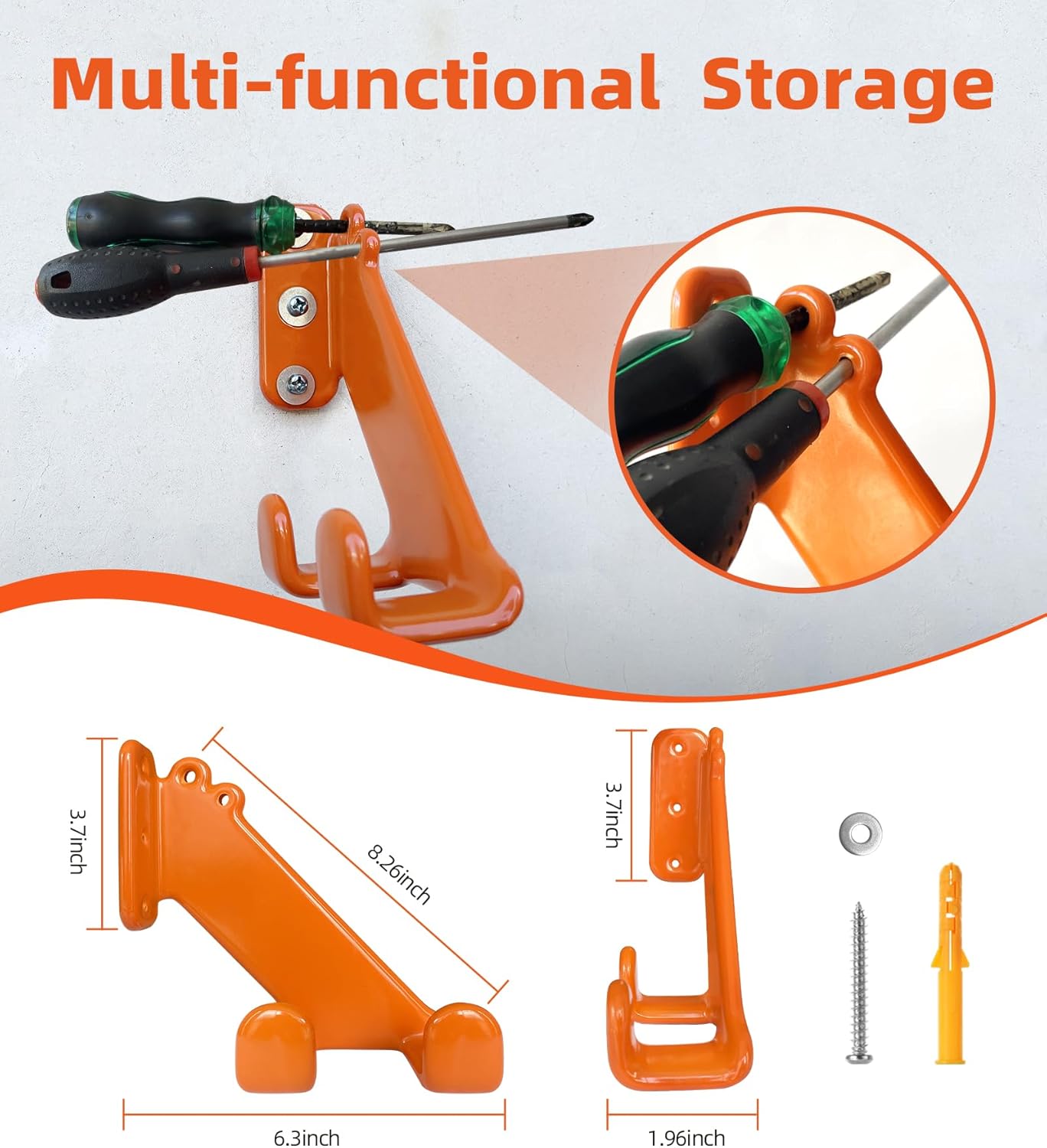 Chainsaw Hanger, 3 Pack Chainsaw Wall Mount, Heavy Duty Chainsaw Holder, Garage Organization Garage Storage Shed Organizer Mounted Chainsaw Rack