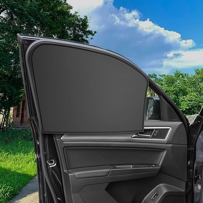 NTNEV Car Side Window Sun Shades, Shades with Magnets, Shade for Baby, Strong-Light Blocking & UV Protection Privacy Covers Auto Accessories (Double-sided Black)