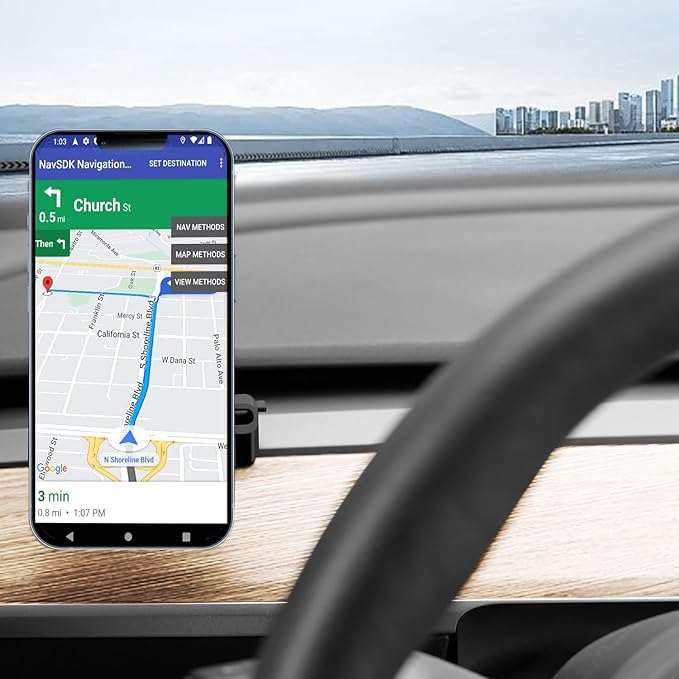 15W Wireless Fast Charging Phone Mount Holder for Tesla Model Y Model 3, Magnetic Phone Charger Compatible with iPhone 12 to 17 Series and Android, with 5ft C to C Cable (NOT fit Model 3 2024 2025)