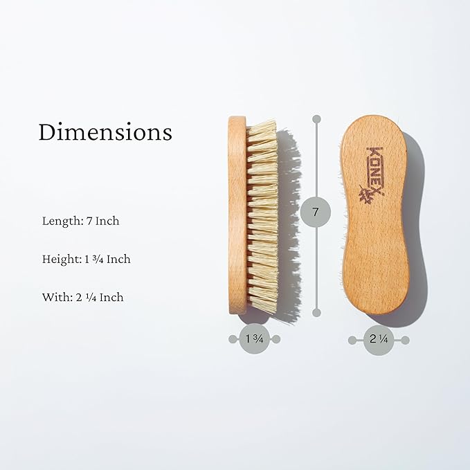 KONEX Nylon Fiber Economy Utility Cleaning Hand Brush | Heavy Duty Hand-Held Scrub Brush Stiff Bristles | Wooden Body, Ideal Scrub Brushes for Cleaning (Peanut Shaped) (Pack of 2)