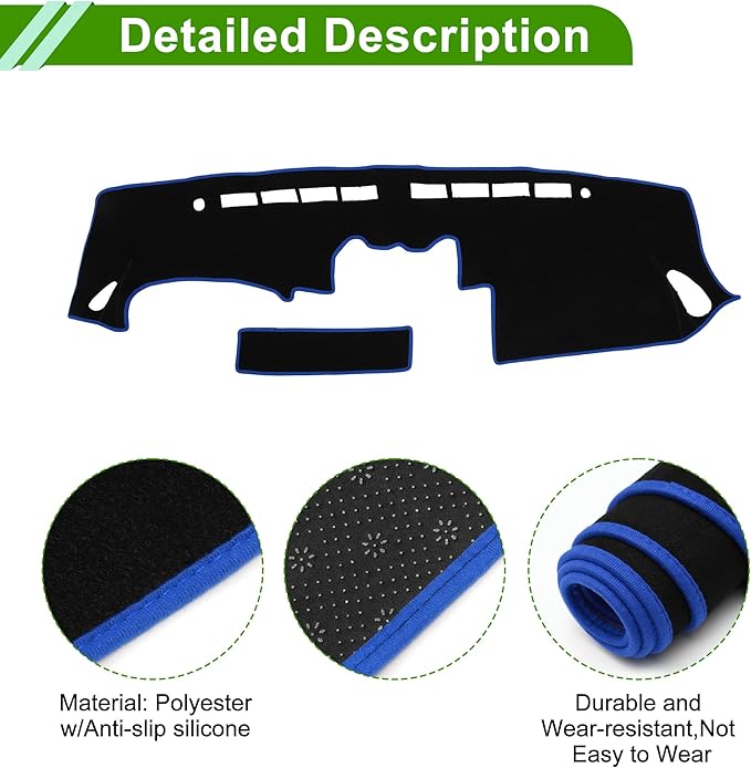 Dashboard Cover for Nissan 350Z 2003-2009 Non-Slip Interior Dash Cover Mat Polyester Silicone