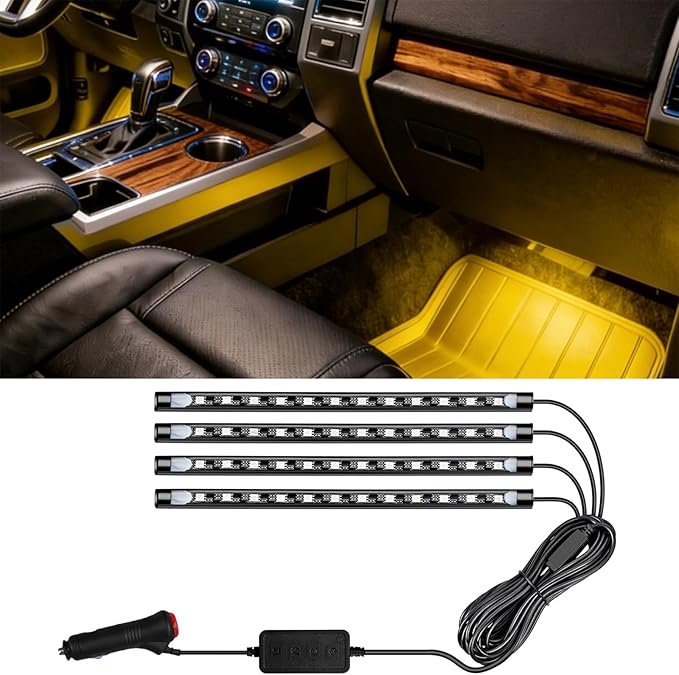 led car Lights Interior,Ambient Lighting car Interior,footwell Lighting for car,APP Control 16 Million Colors Music Sync,DIY Mode Multicolor LED Interior Lights for Cars,Trucks,SUVs,12V Power