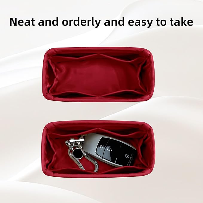 DGAZ Silk Purse Organizer Insert Fits LV Speedy 16/20/25/30/35/45 bags，Silky Smooth Bag Organizer，Luxury Handbag & Tote Shaper（Wine Red，New nano 16）