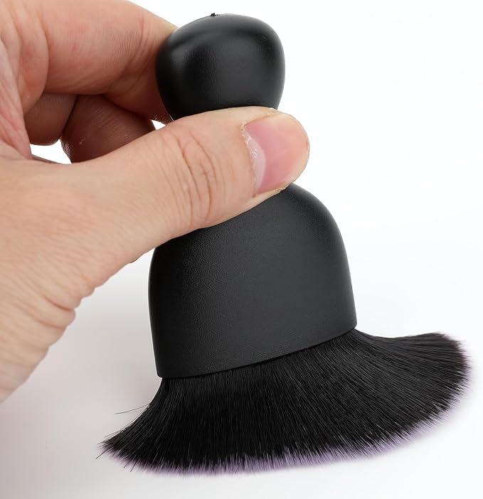 Car Detailing Brush, Soft Bristle Cleaning Brush, Scratch-Free Auto Duster Tool for Dashboard, Air Vents, Leather & Interior Cleaning (Black&White)