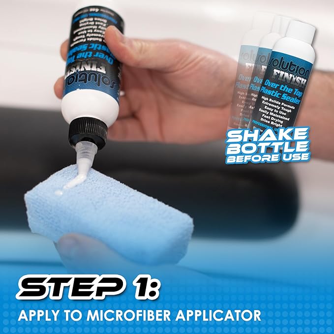 Solution Finish - Over The Top Plastic Sealer - Use for Car and Truck Detailing, Long Term Protectant for Plastic Trim, UV Resistant (4oz)