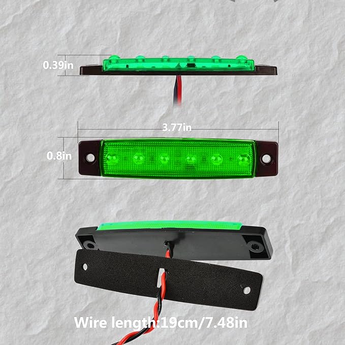 10Pcs Led Rock Lights Waterproof 3.8" Green LED Underglow Kit,Fender Wheel Well Lights, Car Exterior Side Marker Lights for Wrangler Pickup Truck Golf Cart RV SUV Offroad ATV UTV