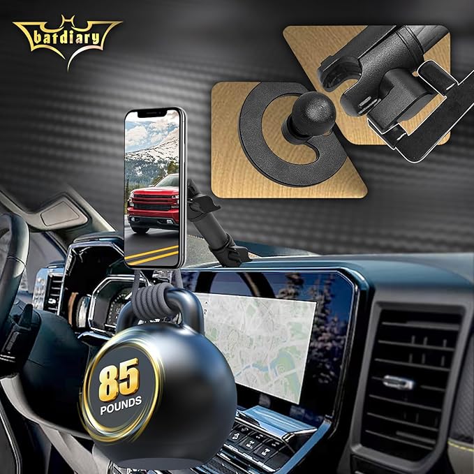 2024 2025 Silverado 1500 Magnetic Phone Mount Compatible with 2022 2023 2024 2025 Chevy Silverado GMC Sierra Accessories Metal Cell Phone Holder Dash Platform Mount(No-Drill Installation)