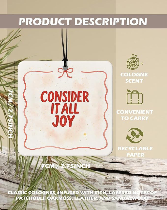 Red Coquette Bow Cherry Christian Square Citrus Car Air Freshener 4 Pcs, Preppy Religious Hanging Air Freshener for Cars Bathroom Dorm Books Decor, Girly Christian Accessories Gifts for Women