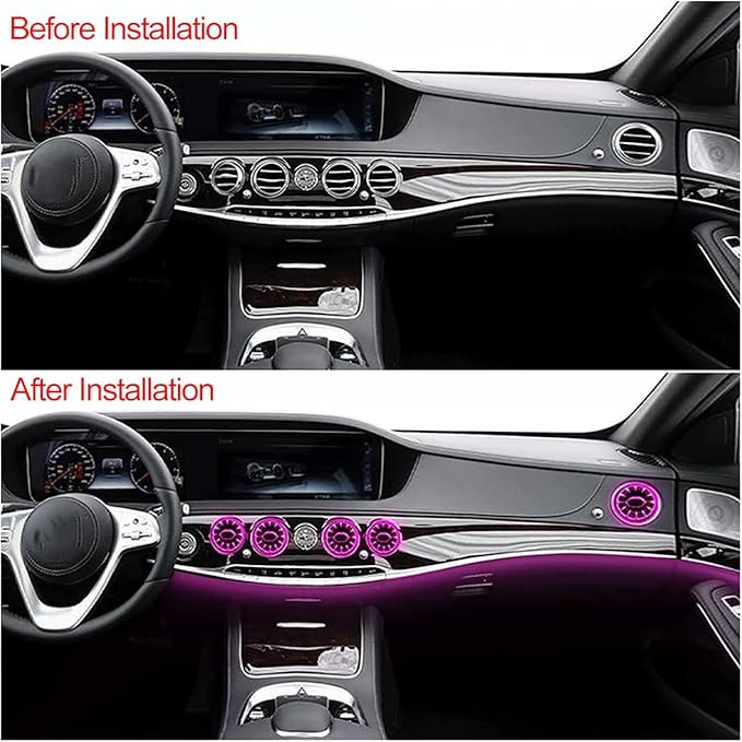 8pcs W222 Accessories LED Air Vent Ambient Lights Kit 64colors Replacement for Benz S Class W222 S400 S450 S500 S550 S560 S580 S600 S63 S65 NOT for Coupe 2 Doors (64 Colors [2018-2021])