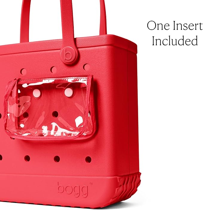 BOGG BAG Medium Tote – 15” x 12.5” x 5” – Durable, Washable, Tip-proof – Beach, Pool, Boat, Work, Sports (Off to the Races Red)