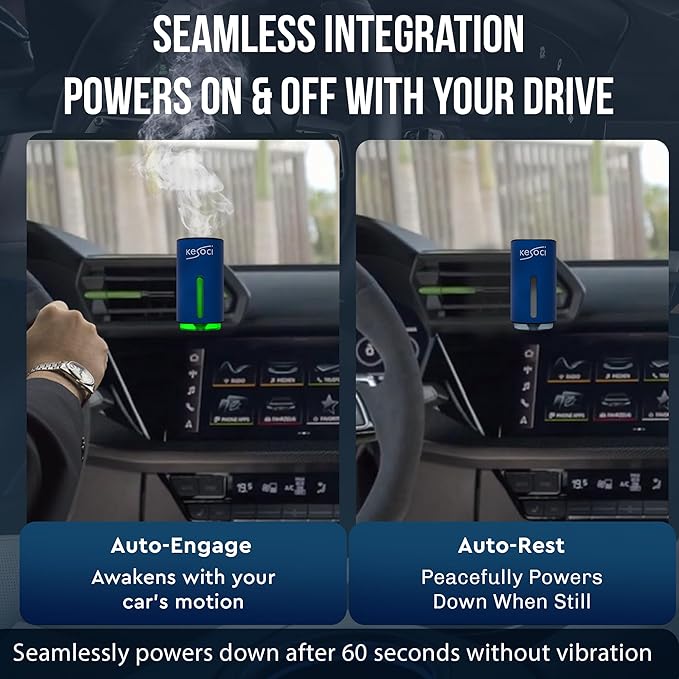 Smart Car Air Freshener: Revolutionary Smart Car Diffuser Vent Clip with 3 Exclusive 10 ml Fragrances (Blue (Fresh Essence Collection))