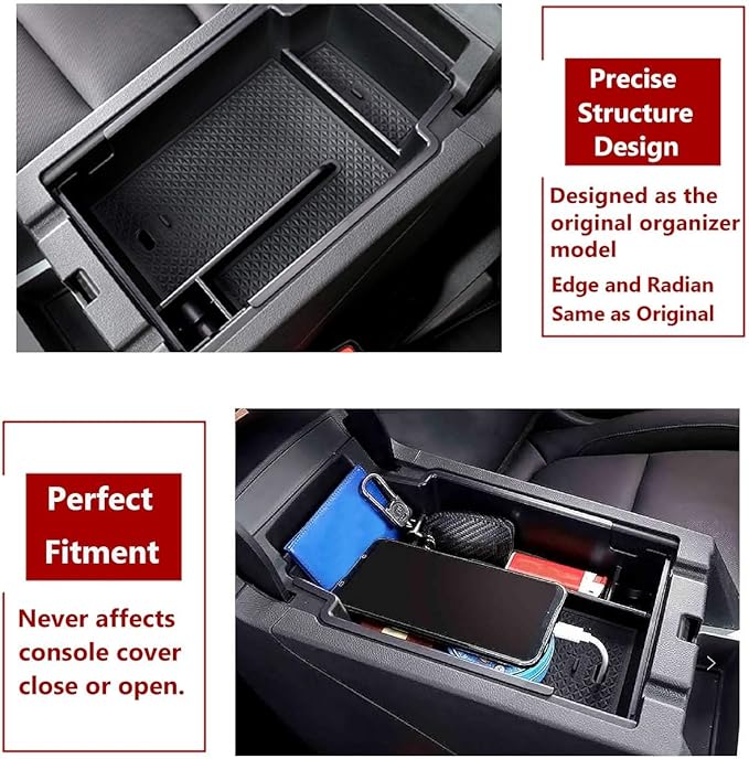TTCR-II for Chevy Blazer Center Console Organizer 2019-2024 2025, for 2019-2024 2025 Chevy Blazer Console Organizer Tray Secondary Storage Box