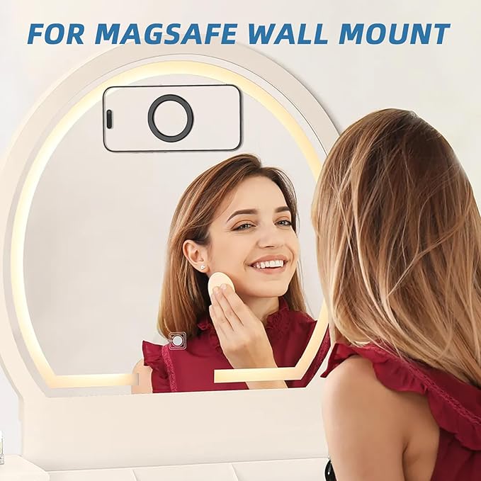 2 Pack Wall Mount Magnetic Phone Holder for iPhone 17/17 Pro/17 Pro Max/Air/16 15 14 13 12 Pro Max Plus mini, Hands-Free Magnet Shower Mirror Cell Phone Holder/Car Sticker Phone Stand, Black