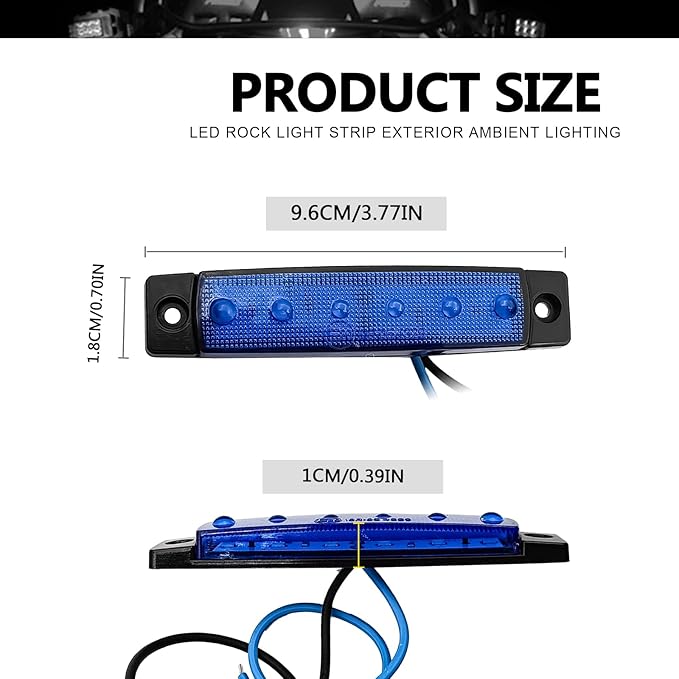 10Pcs LED Rock Lights Underglow Wheel Fender, Multi-Color Wheel Well Lights Waterproof Under Glow Kit for Car Truck SUV Golf Cart Wrangler ATV UTV Offroad - Fender Lighting (Blue)