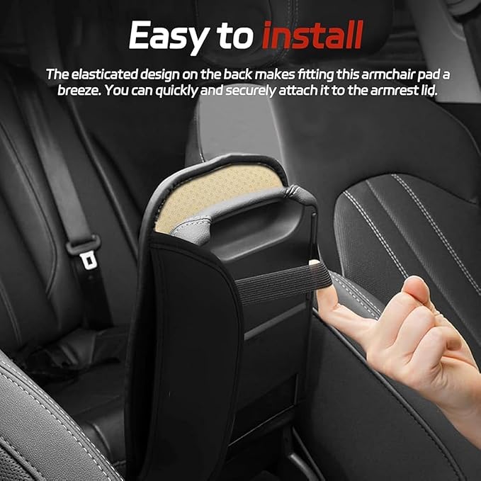 OUTMX Car Center Console Cover for 2005-2015 Toyota Tacoma, PU Leather Auto Center Console Pad Car Armrest Cushion Car Interior Accessories,Grey