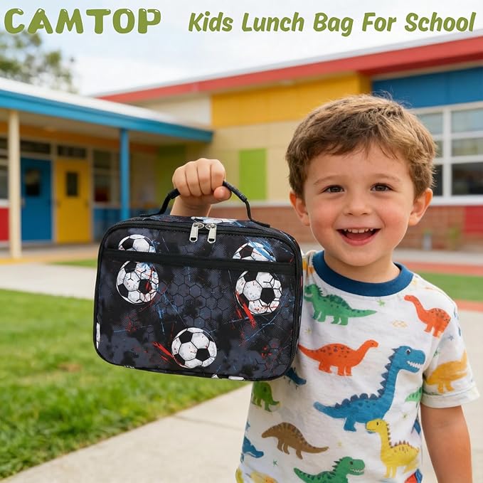 CAMTOP Lunch Box Kids Boys Insulated Lunch Cooler Bag Reusable Lunch Tote Kit for School Travel