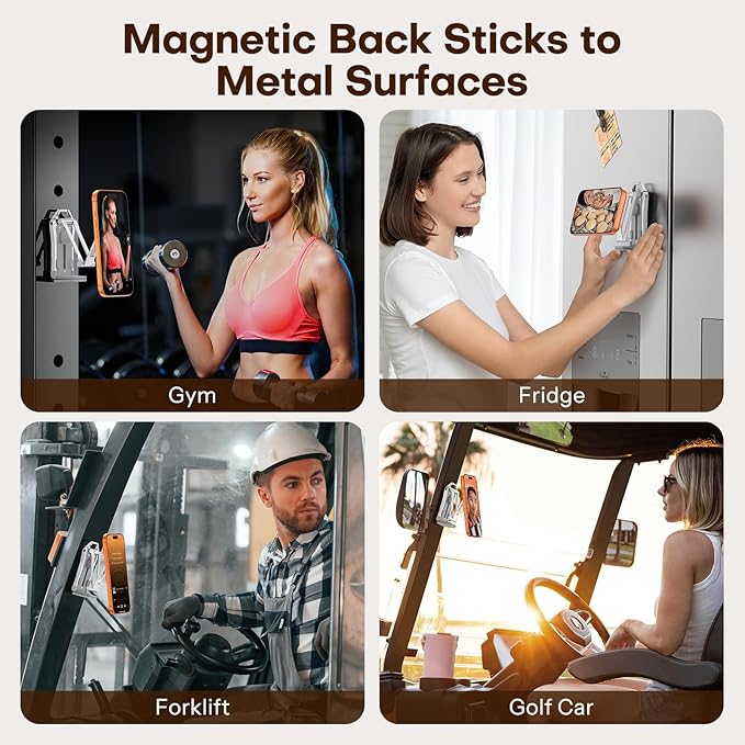 OMOTON TP02 360°Rotating for MagSafe Tripod Mount, Adjustable Aluminum Magnetic Phone Tripod for iPhone 17/16/15/14 Pro Max Air, Foldable Cell Phone Stand Fits Vlog, Gym, Travel Essentials, Silver