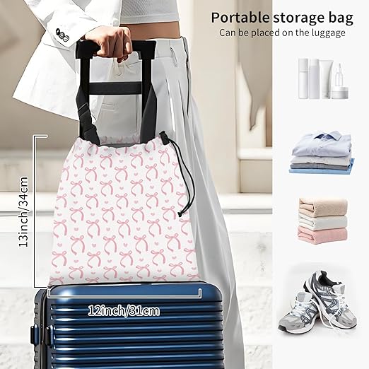 Car Trash Bag Large Hanging Can for Back of Seat, Cute Waterproof Car Garbage Bag for Vehicle, Travelling, Outdoor Cute Pink Bow Heart