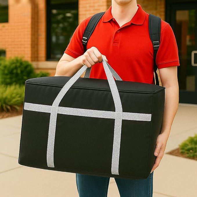 musbus Extra Large XXXL Insulated Food Delivery Bag Cooler Bags Keep Food Warm Catering Therma for doordash Catering Cooler Bags Keep Food Warm Catering Therma Catering Shopper hot Black
