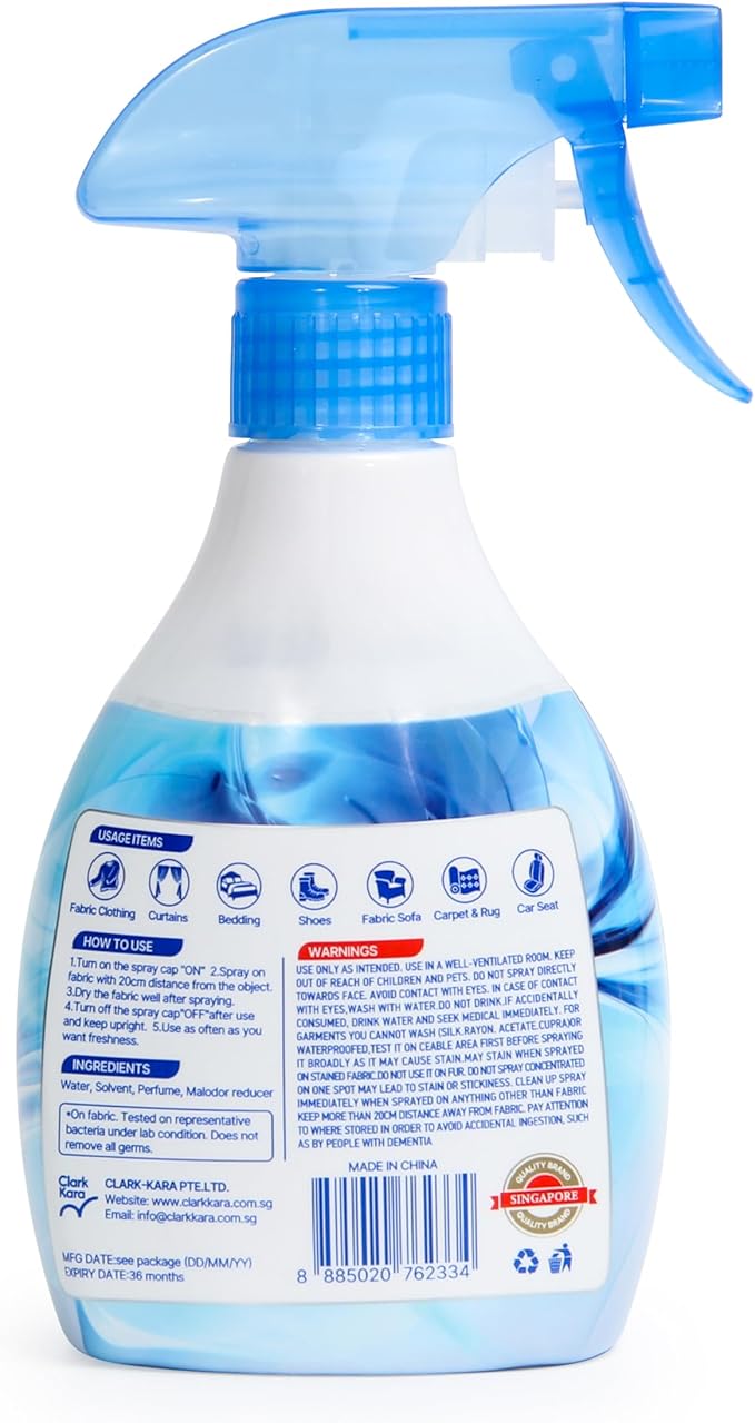 Fabric Refresher Spray - Fresh Cotton - Wrinkle Release Spray & Fabric Softener Alternative - Odor Eliminator Deodorizer Spray for Clothes, Bedding and Home Use