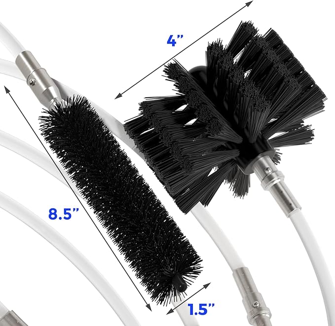 Holikme 32 Feet Dryer Vent Cleaner Kit, Upgrade Flexible Lint Brush with Drill Attachment, Extends Up to 32 Feet for Easy Cleaning,Use with or Without a Power Drill